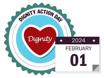 Dignity Action Day rosette 2024