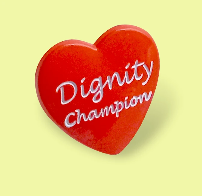 Dignity Champion heart badge